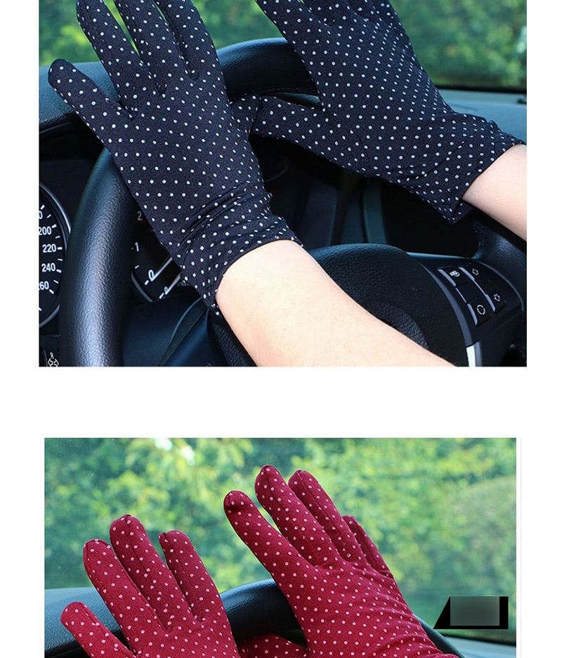 Fashion Brown Short Spandex Stretch Dot Brushed Gloves,Full Finger Gloves