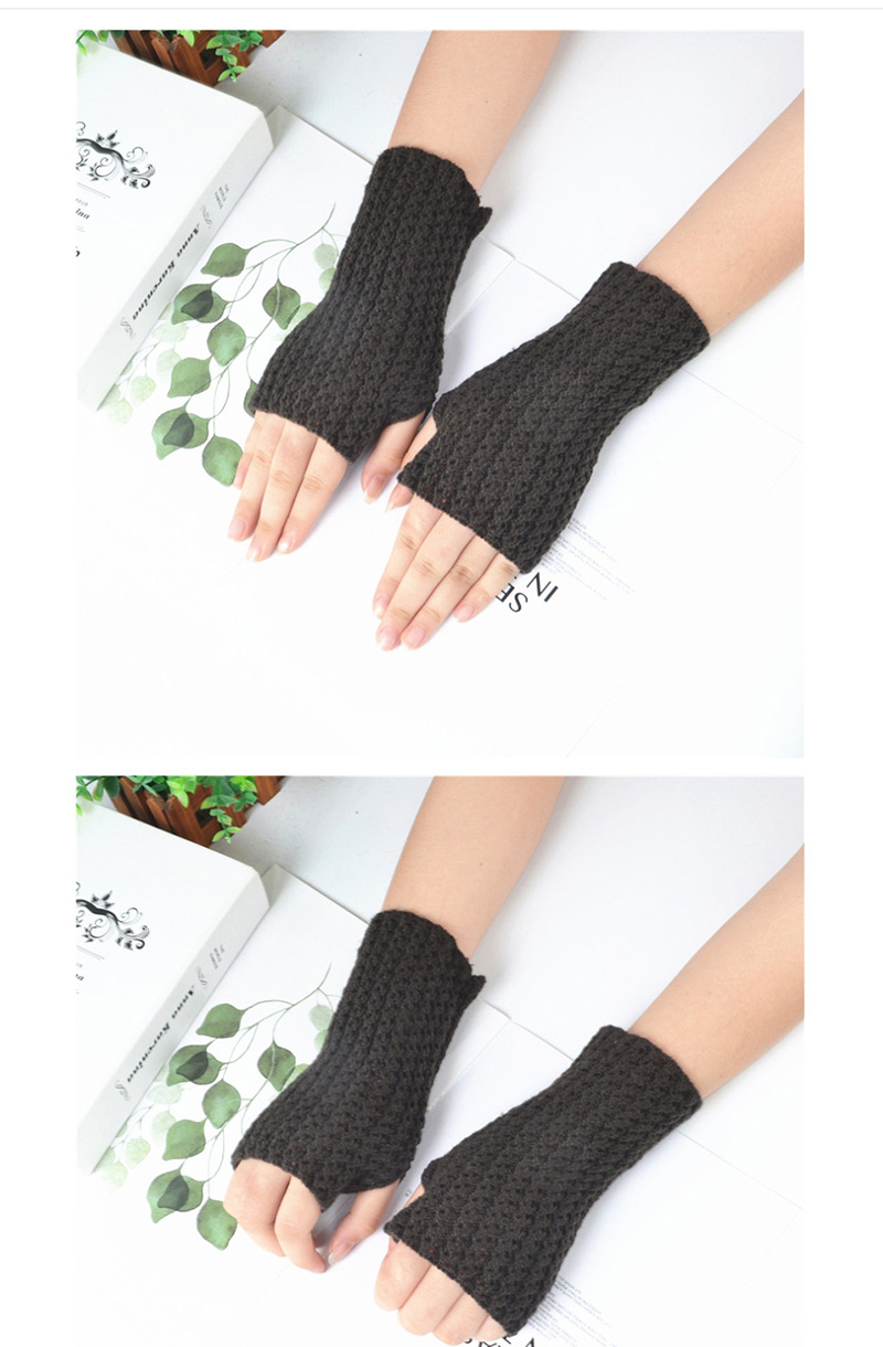 Fashion Black Knitted Mesh Fingerless Short Gloves,Fingerless Gloves