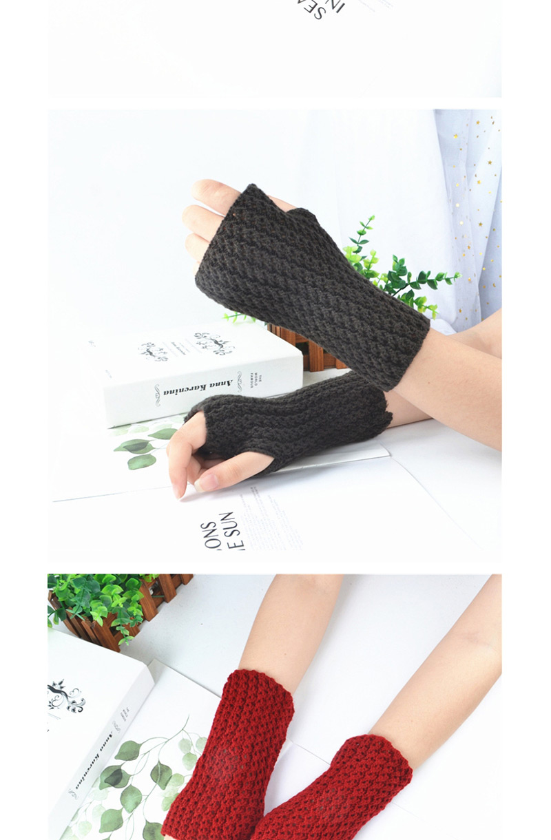 Fashion Black Knitted Mesh Fingerless Short Gloves,Fingerless Gloves