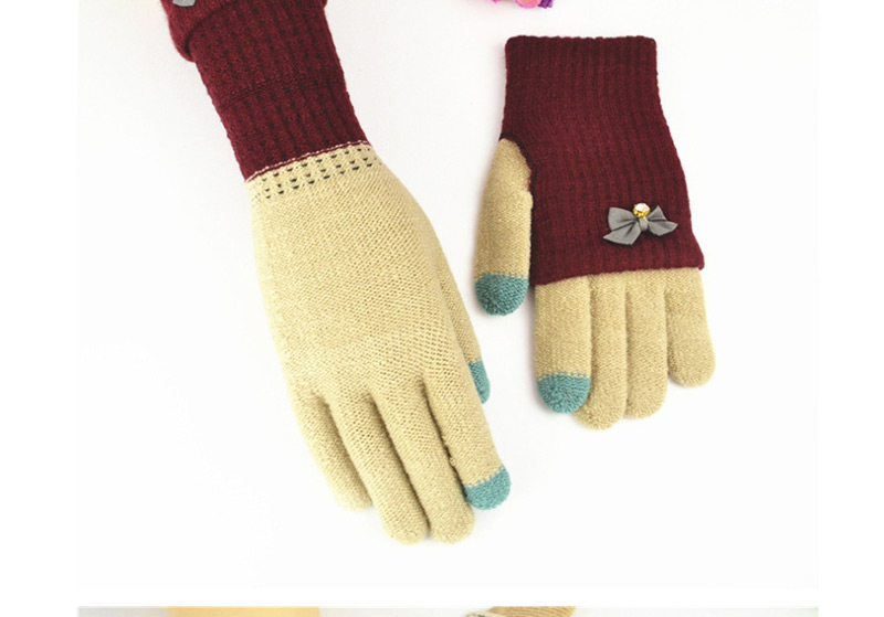 Fashion Sky Blue Ash Touch Screen Knit Gloves,Full Finger Gloves