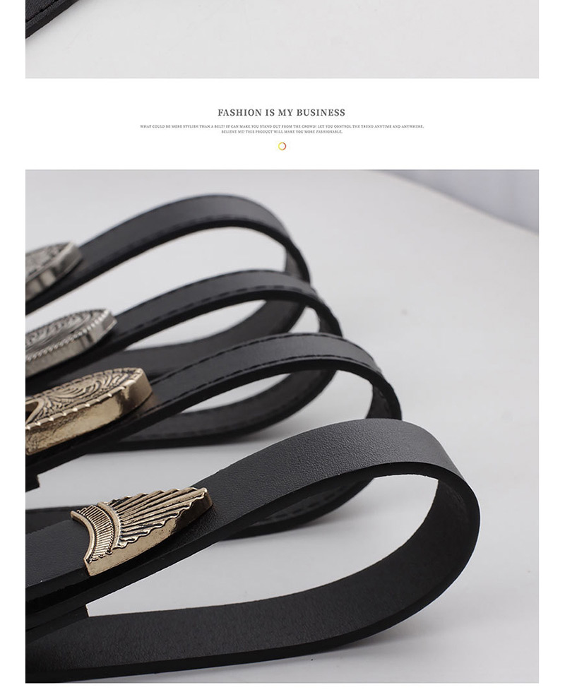 Fashion Black Width 2.3 Carved Double-ended Pin Buckle Belt,Wide belts