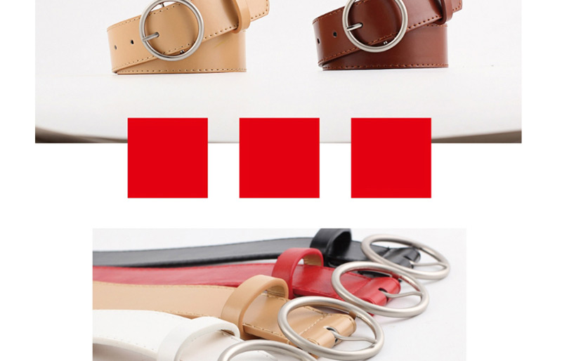 Fashion Khaki Round Pin Buckle Wide Belt,Wide belts