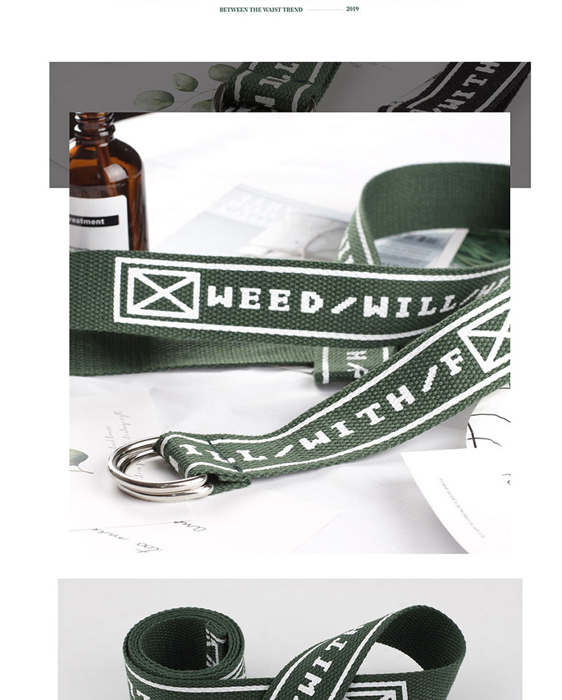 Fashion Army Green Double Buckle Nylon Canvas Belt,Wide belts