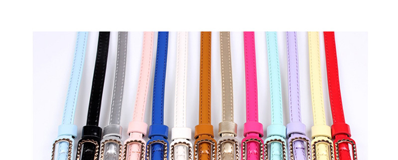 Fashion Purple Patent Leather Faux Leather Buckle Belt,Thin belts