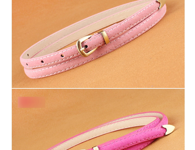 Fashion Rose Red Leather Belt,Thin belts