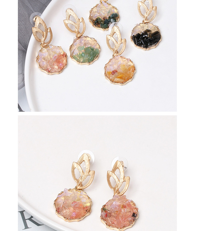 Fashion Pink Natural Stone Alloy Earrings,Drop Earrings