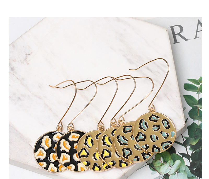 Fashion Black Drop Oil Leopard Bump Earrings,Drop Earrings