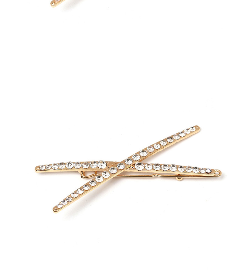 Fashion 267 Pearl Diamond Letter X Hair Clip,Hairpins