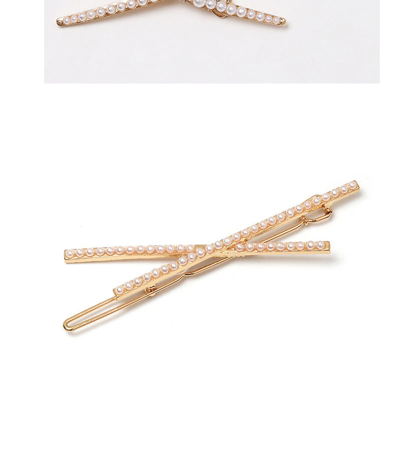 Fashion 267 Pearl Diamond Letter X Hair Clip,Hairpins