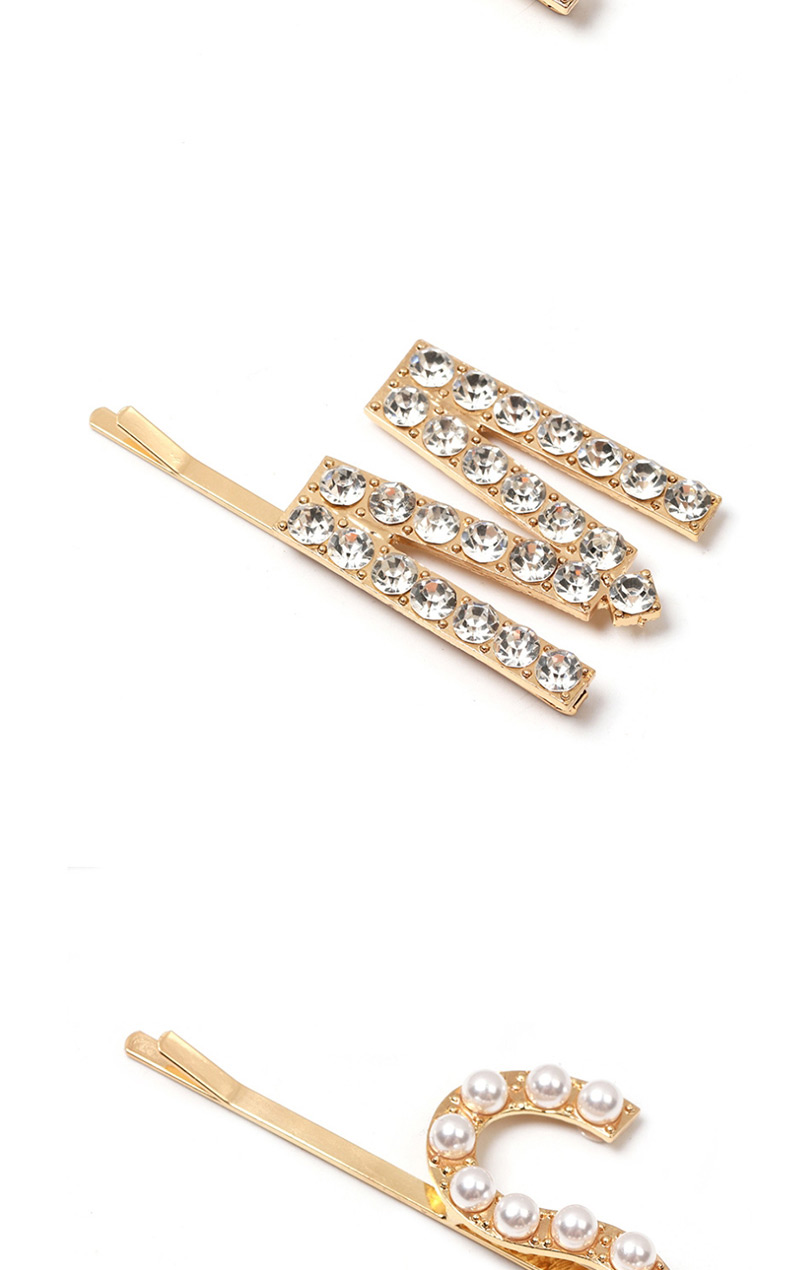 Fashion K Pearl Diamond Letter Hairpin,Hairpins