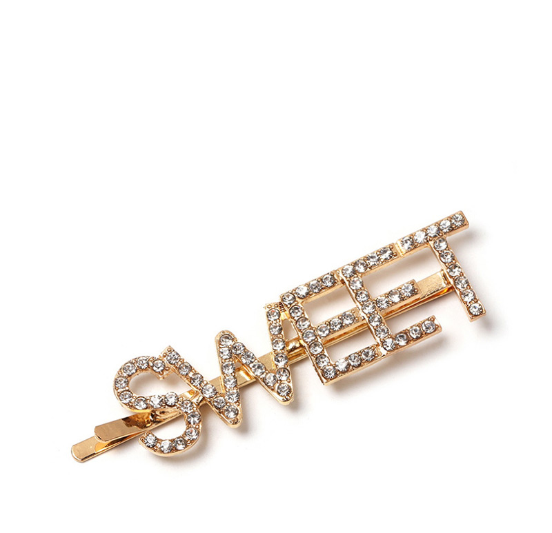 Fashion Sweet Pearl Diamond Letter Hairpin,Hairpins