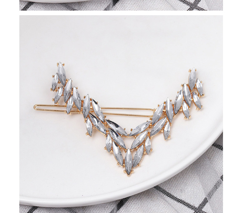 Fashion White Diamond Letter V-shaped Hair Clip,Hairpins