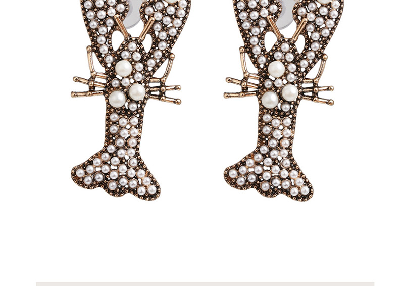 Fashion White Lobster And Diamond Stud Earrings,Stud Earrings