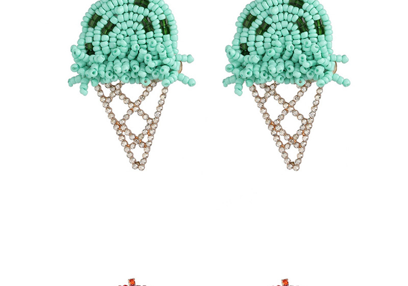 Fashion Green Hollow Ice Cream Stud Earrings,Drop Earrings