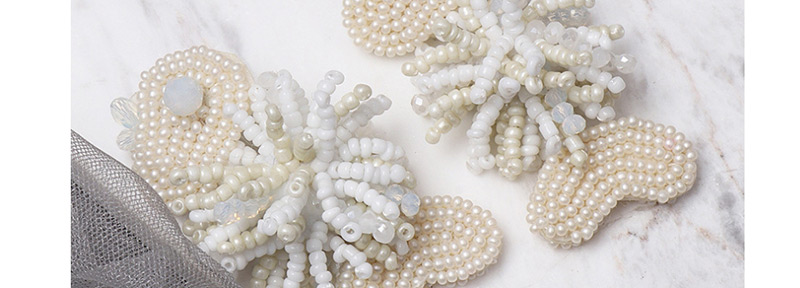 Fashion White Woven Fish Rice Earrings,Drop Earrings