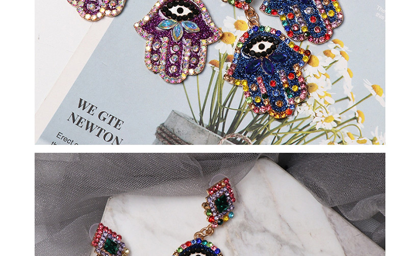 Fashion Purple Palm Stud Earrings,Drop Earrings