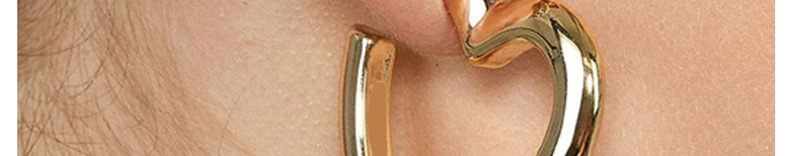 Fashion Gold Alloy Heart Stud Earrings,Hoop Earrings