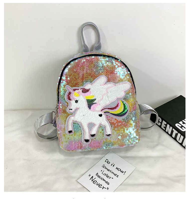 Fashion Pegasus 4 Sequined Unicorn Backpack,Backpack