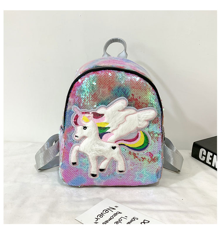 Fashion Malaysia 3 Sequined Unicorn Backpack,Backpack