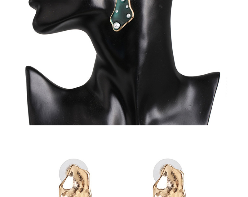 Fashion Green Round Transparent Pearl Stud Earrings,Drop Earrings