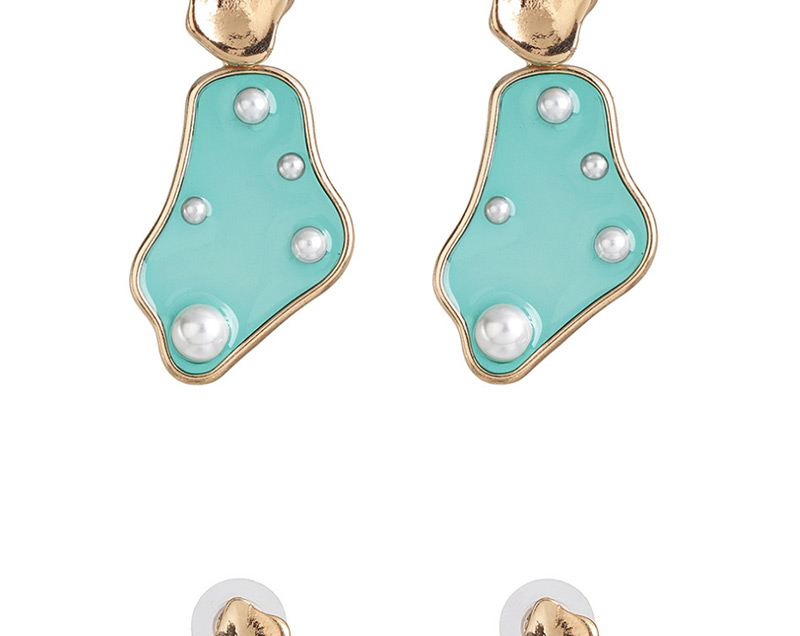 Fashion Gray-blue Round Transparent Pearl Stud Earrings,Drop Earrings