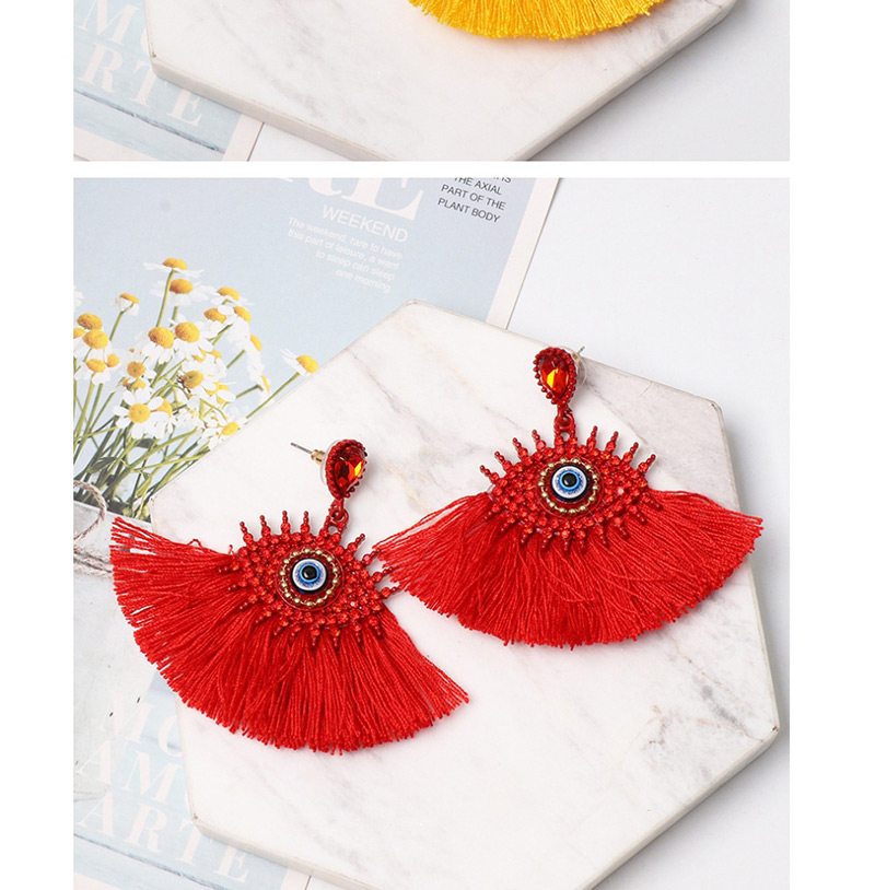 Fashion Red Big Eye Fringed Stud Earrings,Drop Earrings
