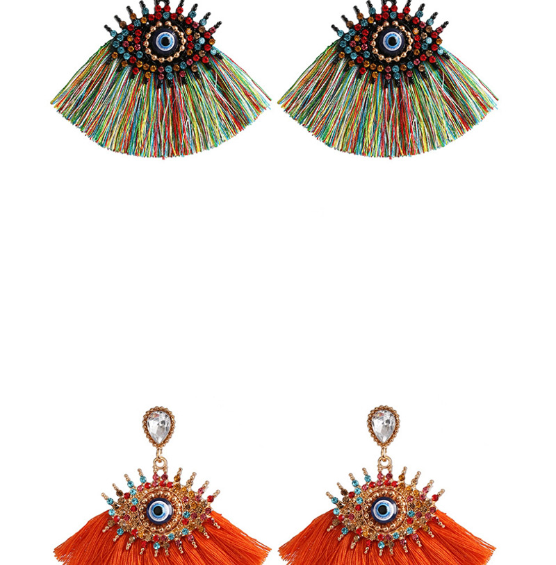 Fashion Color Big Eye Fringed Stud Earrings,Drop Earrings