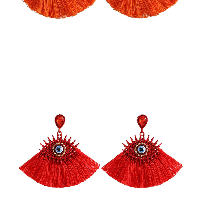 Fashion Orange Big Eye Fringed Stud Earrings,Drop Earrings