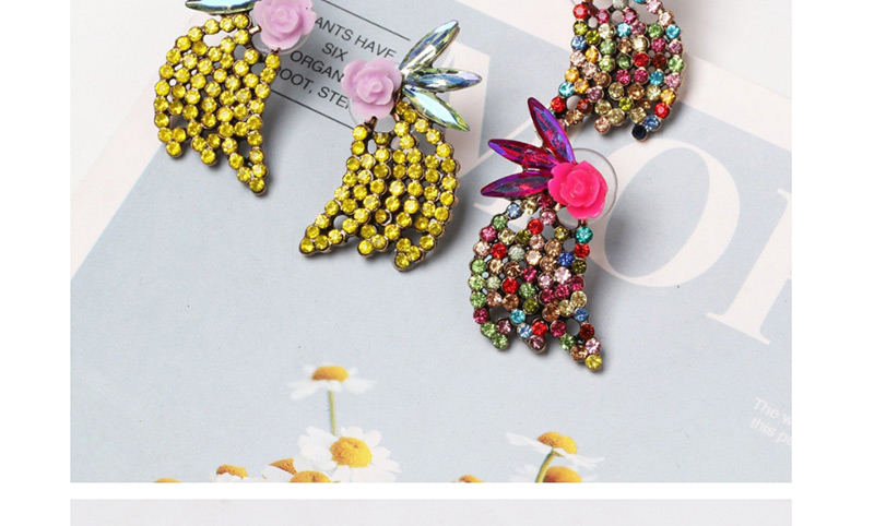 Fashion Color Diamond Flower Earrings,Stud Earrings