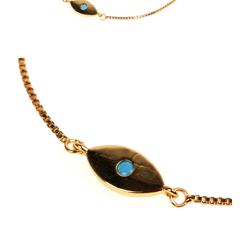 Fashion Gold Zircon Eye Copper Plated Micro Inlay Box Pulling Bracelet,Bracelets