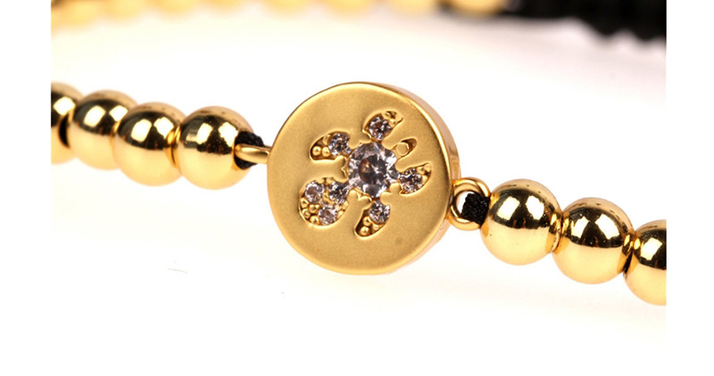 Fashion Gold Micro-inlaid Zircon Turtle Copper Bead Adjustable Bracelet,Bracelets