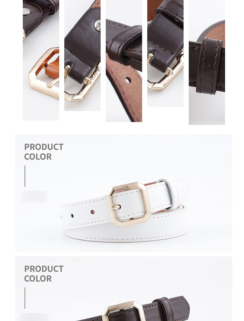 Fashion Red Brown Square Buckle Belt,Thin belts