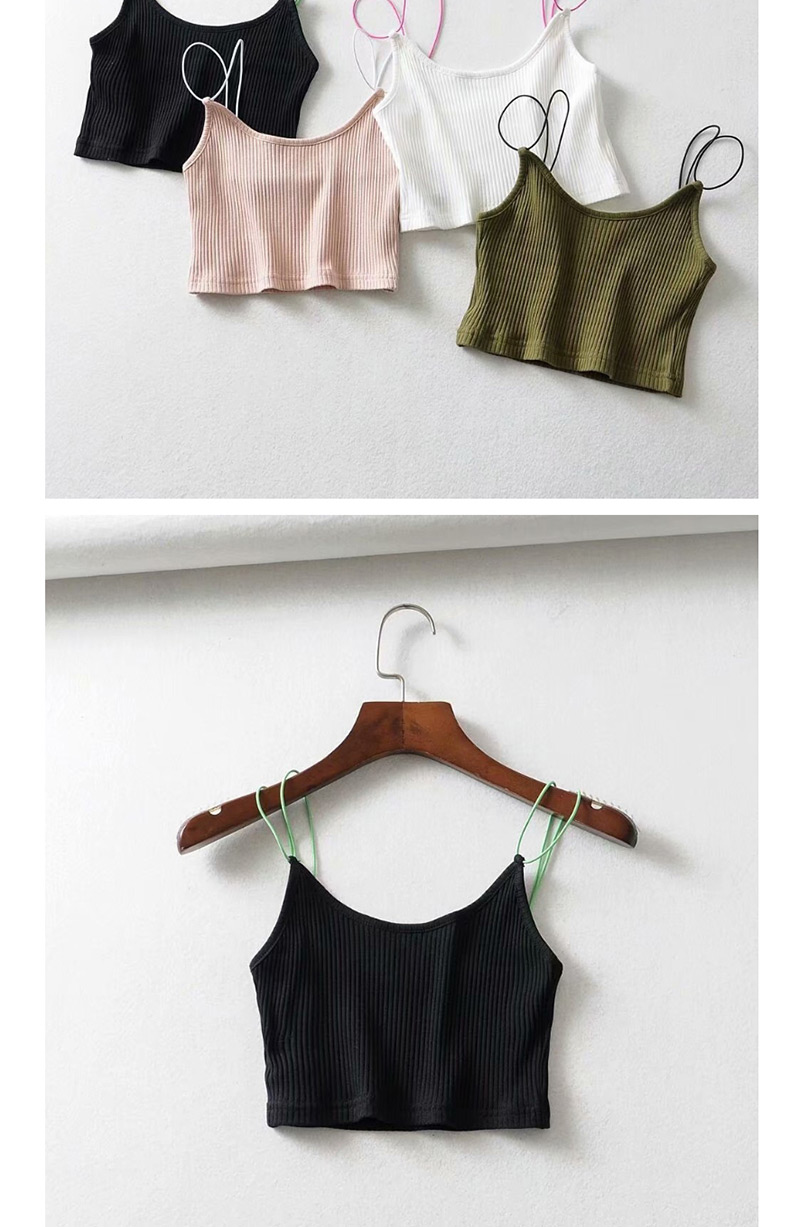 Fashion Army Green Color Banded Sling Vest,Tank Tops & Camis