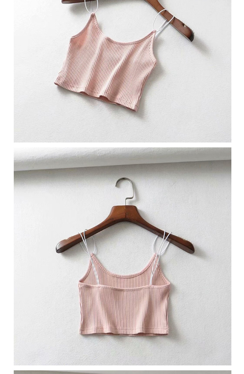Fashion Pink Color Banded Sling Vest,Tank Tops & Camis