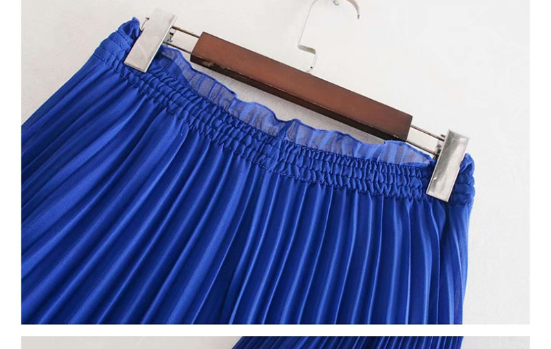 Fashion Royal Blue Lace-up Pleated Wide-leg Pants,Pants