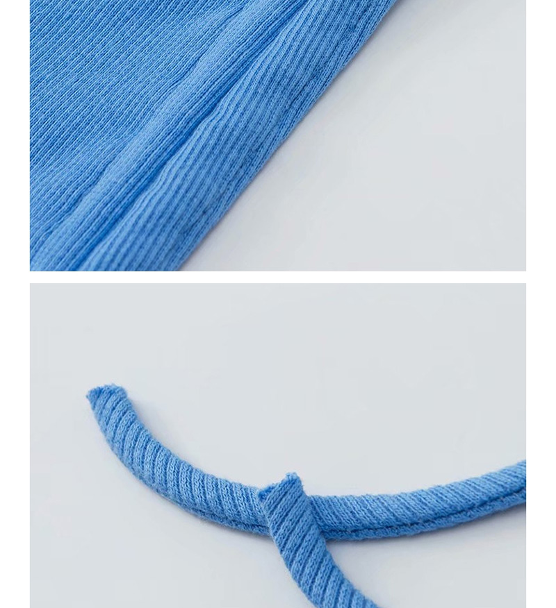 Fashion Blue Double Drawstring Thread Shorts,ACTIVEWEAR