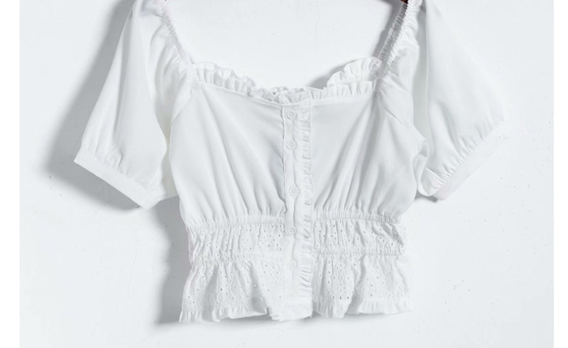 Fashion White Wooden Ear Splicing Front Buckle Small Shirt,Hair Crown