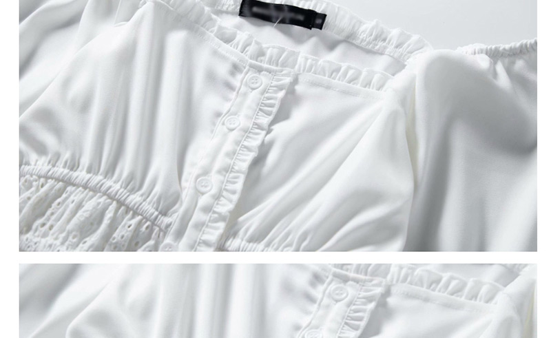 Fashion White Wooden Ear Splicing Front Buckle Small Shirt,Hair Crown