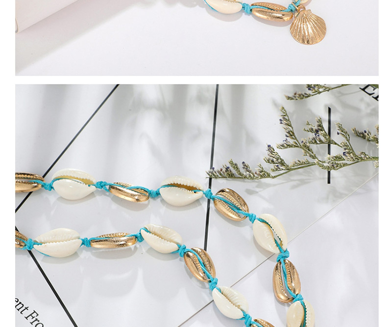 Fashion Gold Woven Shell Clamshell Alloy Necklace,Pendants