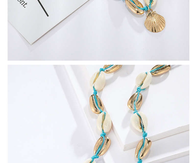 Fashion Gold Woven Shell Clamshell Alloy Necklace,Pendants