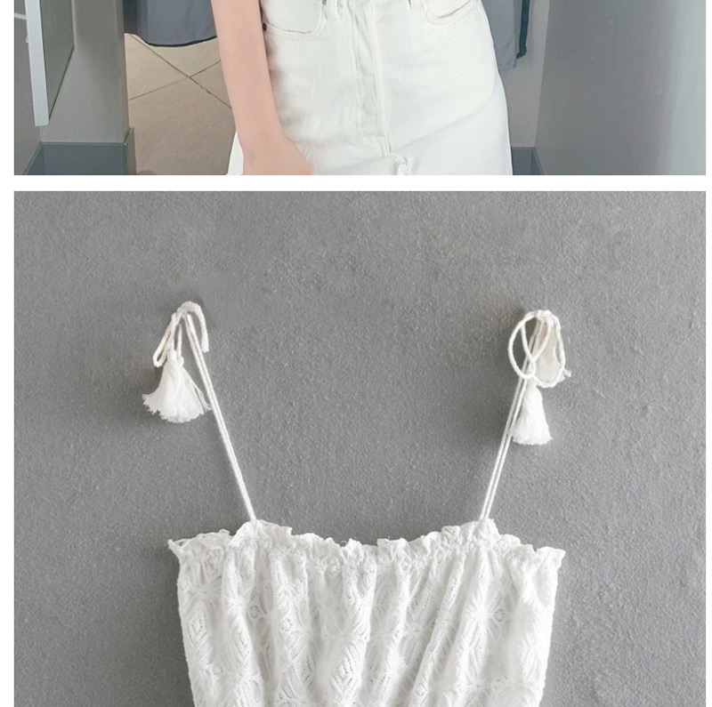 Fashion White Lace Stitching Camisole,Hair Crown