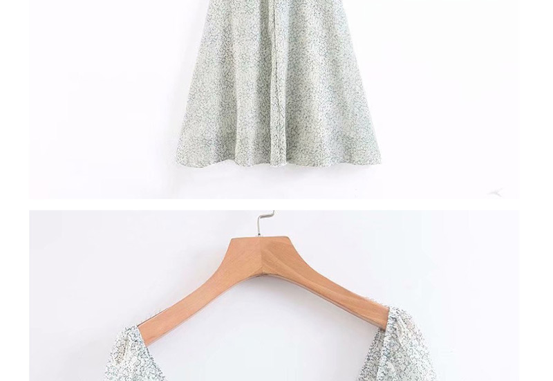 Fashion Light Green Flower Print Jumpsuit,Mini & Short Dresses