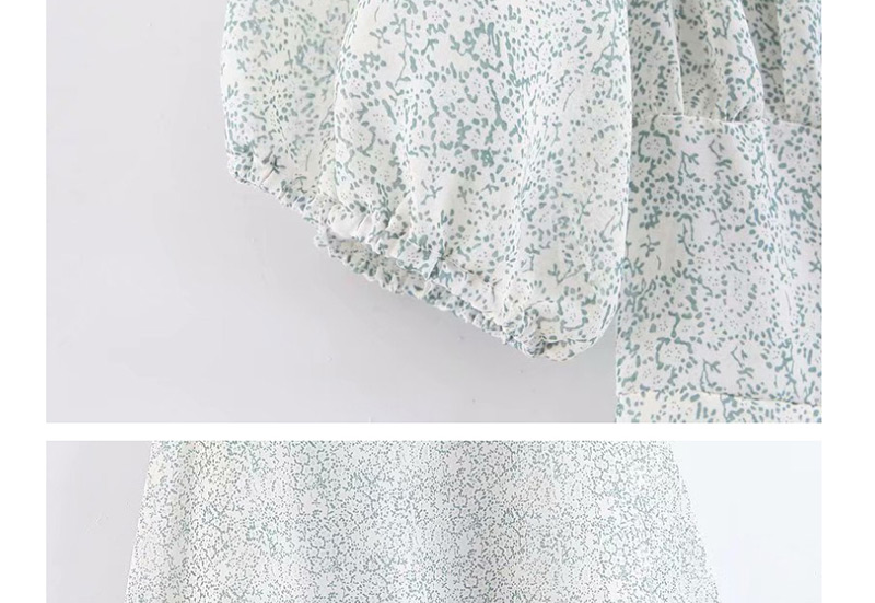 Fashion Light Green Flower Print Jumpsuit,Mini & Short Dresses
