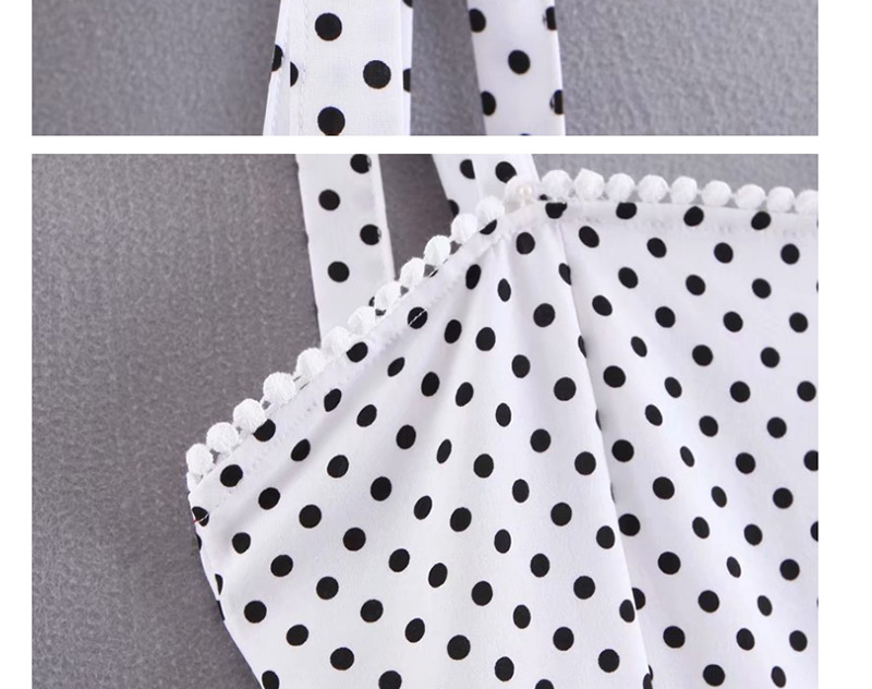 Fashion White Polka Dot Printed Ball Sling Dress,Mini & Short Dresses