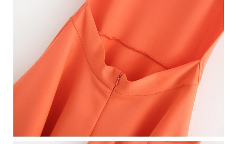 Fashion Orange Space Cotton Big Halter Strap Dress,Mini & Short Dresses