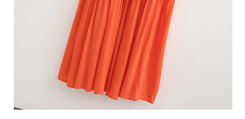 Fashion Orange Laminated Suspender Dress,Long Dress