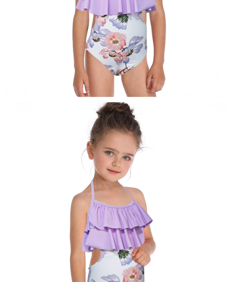 Fashion Purple Double Flashing Print Children
