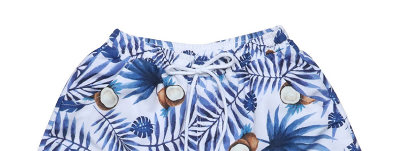 Fashion Blue Printed Beach Pants,Kids Swimwear