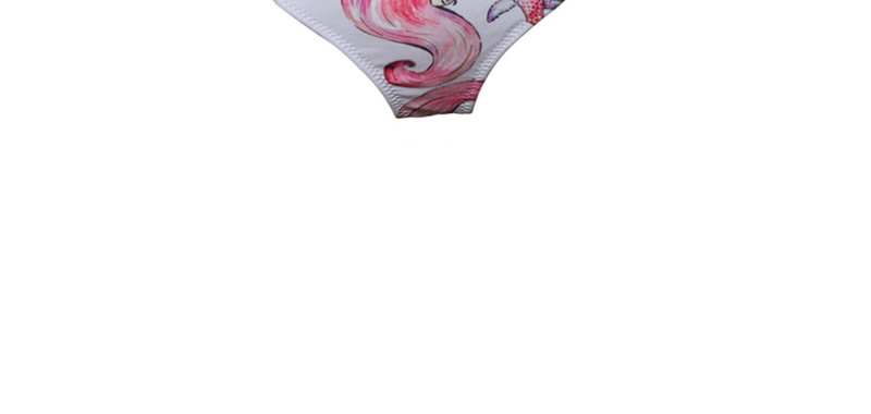 Fashion White Mermaid Print Oblique Shoulder Children