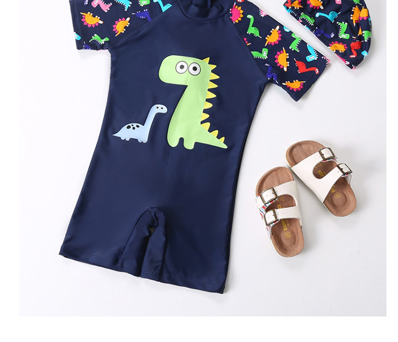 Fashion Dark Blue Dinosaur Monster Children